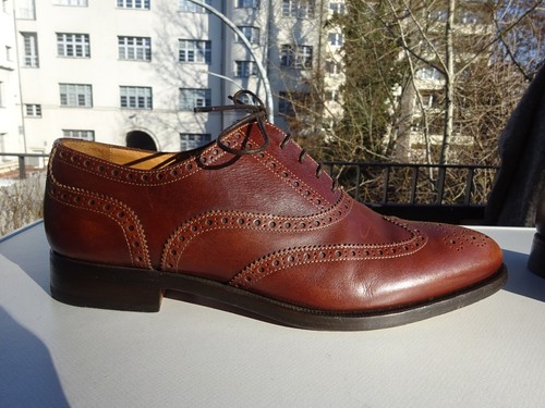 SCAROSSO He Goodyear Schuhe Business Budapester Leder Braun Italy Gr.42,5 f.Neuw - Bild 3 von 17