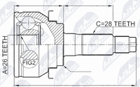NPZ-FR-047 NTY Gelenksatz, Antriebswelle FüR Ford