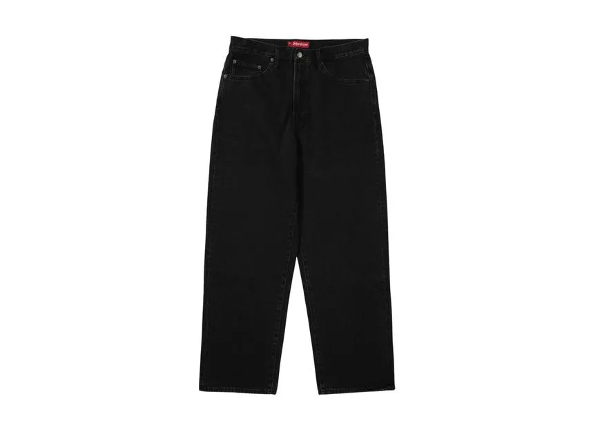 Jean baggy Supreme noir (25SS)