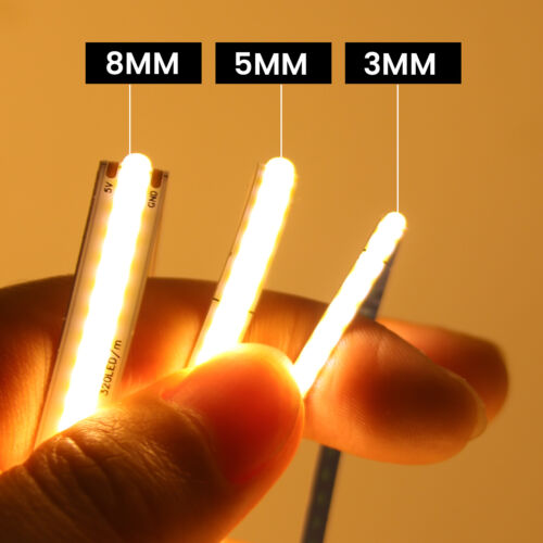 COB LED Streifen Stripe 3mm 5mm 8mm 320Led/m Band Selbstklebend Lichterkette USB - Bild 6 von 30