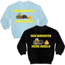 Kinder Pullover Mein Sandkasten Meine Regeln Gr. 98 - 128 Junge Bagger Geschenk