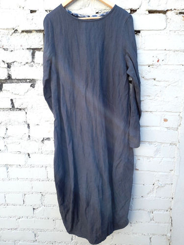 Apuntob Maxi Dress Shimmering Blue Grey Size XL Lightweight Italy Designer - Picture 2 of 19