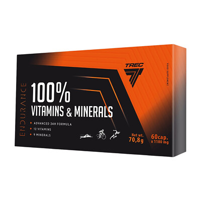 TREC 100% VITAMINS & MINERALS - 60 Capsules - Energy Immune system top vitality