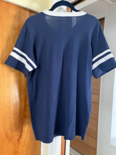90s Retro Faygo Detroit Blue Striped Cotton V Neck Baseball Tee Shirt Adult M - Bild 5 von 9