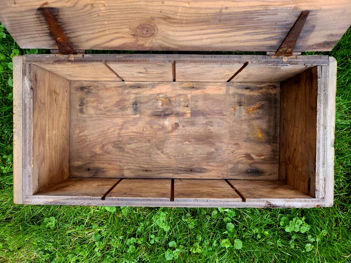 Vintage Wood Tool Storage Box Original Old Hand Crafted Primitive