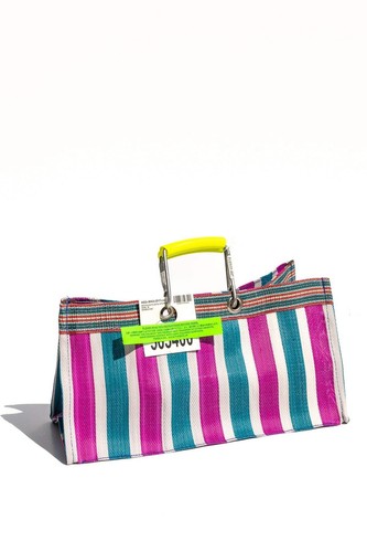 RECYCLED PLASTIC STRIPE BAG - Wide - Picture 8 of 12