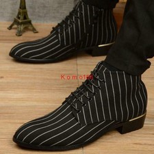 Mens pointed toe chukka zipper lace up casual dress shoes ankle boots