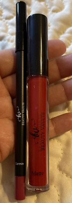 Beauty Vaulte Erupt Lip Set Liquid Matte Lipstick + Liner Natty Nat/Carmin NIB