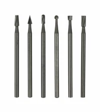 6-Piece Detailer's Wax Burs Detailing Waxworking Plastic Jewelry Making Bur Set