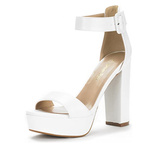 DREAM PAIRS Women's Hi-Lo High Heel Platform Pump Sandals White Pu - 5.5 |  eBay