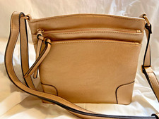 ROSE GOLD LEATHER CROSSBODY HANDBAG