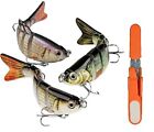 3Pcs Lifelike swimbait Multi-Joint fish lure crankbait Bionic Bait Bass Scissor