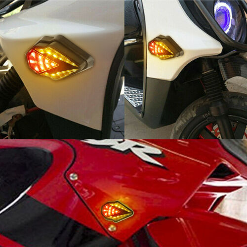 2x Flush Mount Motorcycle Indicators Amber Flowing LED Turn Signal Blinker Light - Picture 11 of 12