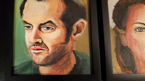 One Flew Over the Cuckoo's Nest Portrait Painting R.P. McMurphy & Nurse Ratched - Picture 4 of 6