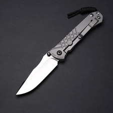 Chris Reeve Knives Umnumzaan LEFT HANDED Glass Blasted Ti / Drop Point MagnaCut