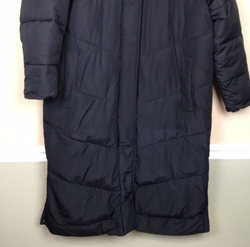 Abercrombie & Fitch Women’s Black Long Line Hooded Puffer Jacket Coat Sz L - Picture 3 of 12