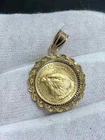 Without Stone Pendant Fancy Liberty Coin Pendant 14k Yellow Gold Plated Chain
