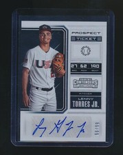 LENNY TORRES JR. 2018 PANINI CONTENDERS PROSPECT TICKET RC AUTO 66/99 #76