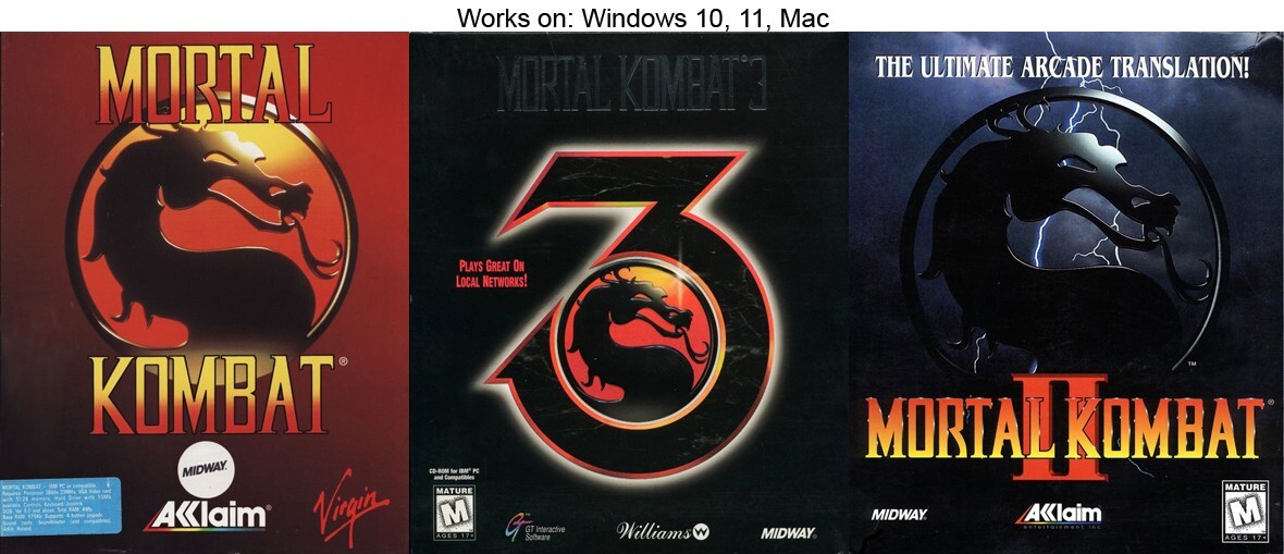 Mortal Kombat Collection 1+2+3 PC Mac Game Midway Windows 10 11