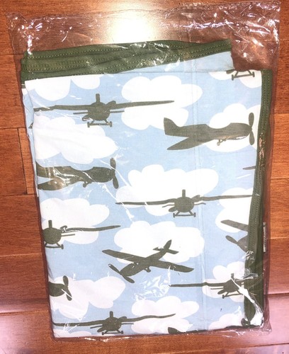 Kickee Pants Bamboo Boy Pond Airplanes Swaddling Blanket Swaddle New - Picture 4 of 5