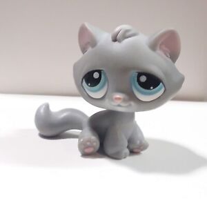 Littlest Pet Shop LPS Gray Kitty Cat #177 Blue Eyes with magnet | eBay
