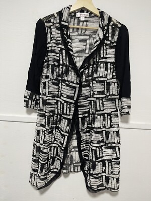 Clarity Size M Black & White Long Sleeve & Length Jacket Polyamide Elastane