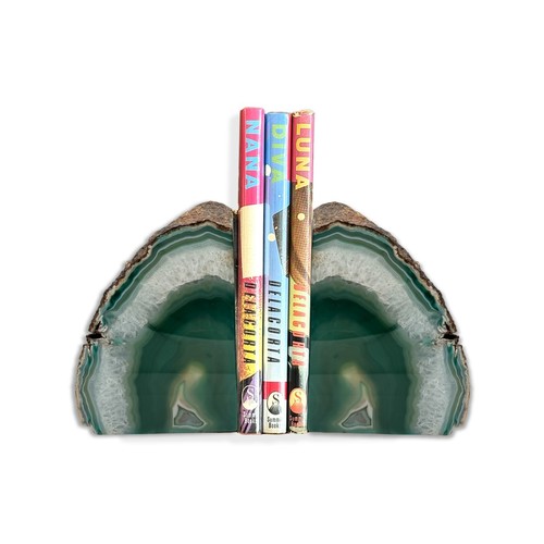 Agate Bookends for Heavy Books Pre-Matched Table Polished Crystal Stone Bookend - Picture 26 of 71