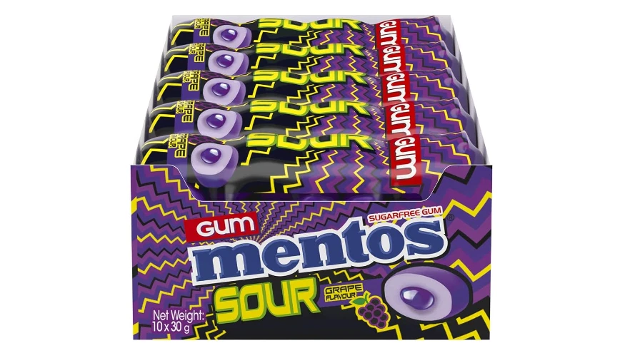 Mentos Sour Grape Gum 30 g (Pack of 10)-FREE SHIPPING AU - image 2 of 4