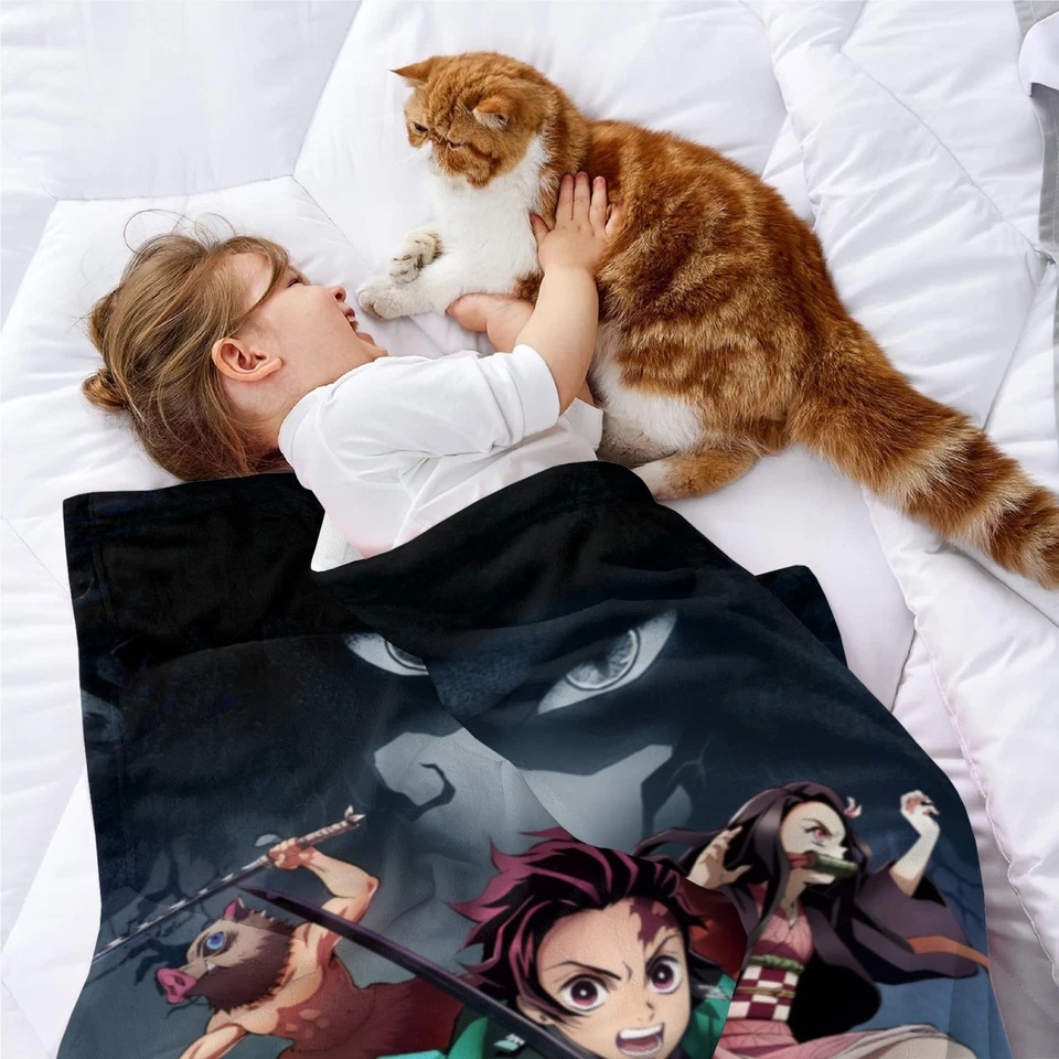Demon Slayer: Kimetsu no Yaiba Super Soft Flannel Throw Blanket All Season Gifts - Image 2 of 4