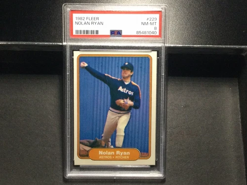 1982 Fleer #229 Nolan Ryan Baseball Card PSA 8 Near Mint-Mint