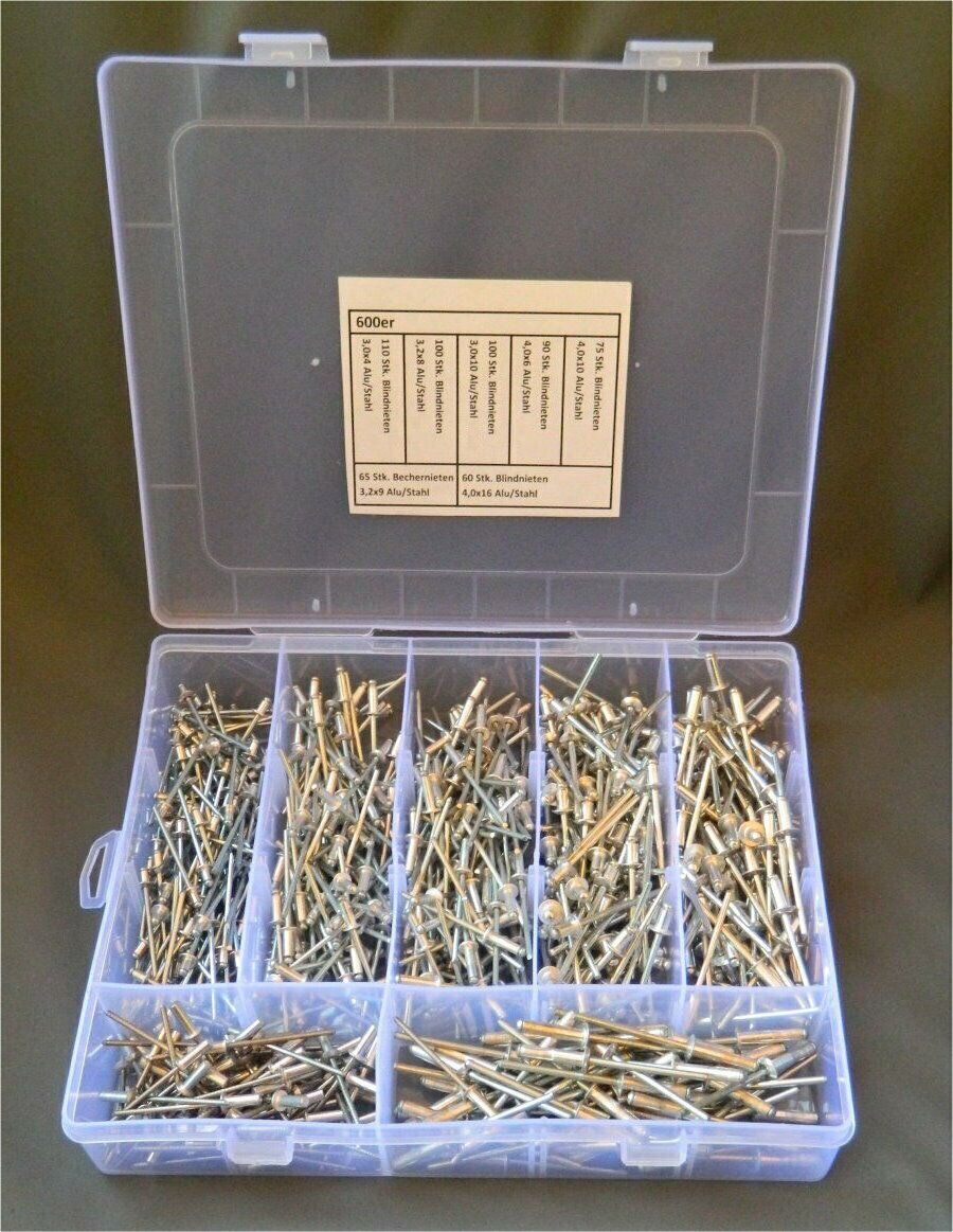 500 Stück Blindnieten 4,8x12 Alu/Stahl Flachkopf RAL 7016 Anthrazitgrau