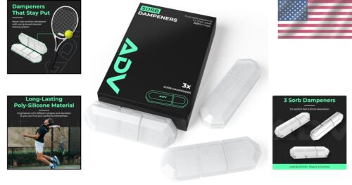 3-Pack Tennis Racket Dampeners - Engineered Poly-Silicone Vibration Reducers - Picture 2 of 10