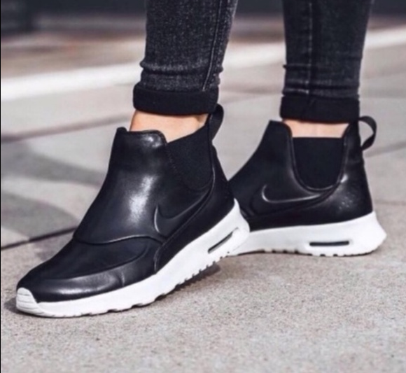 Nike Air Max Thea Mid Womens Chelsea Sneaker Boots Black | eBay