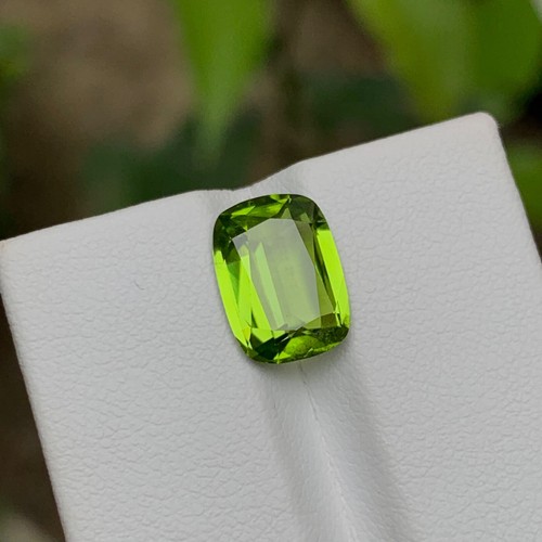 Limettengrüner natürlicher Peridot Ring Edelstein 3,75 ct Kissenschliff | Anhänger, Schmuck - Bild 7 von 9