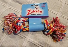 Zanies Rompin' Ropes 8-1/2" Two Knot Rope Bone Toy Dog NEW Free Shipping 