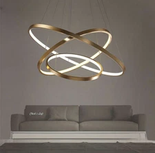 Circular Ring Pendant Light Aluminum LED Chandelier Ceiling Hanging Lamp