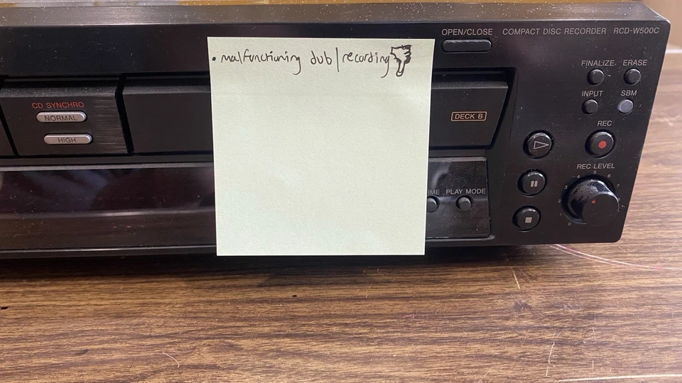 Sony RCD-W500C 5-CD Changer Recorder – Malfunctioning Dubbing – Untested - Image 3 of 4