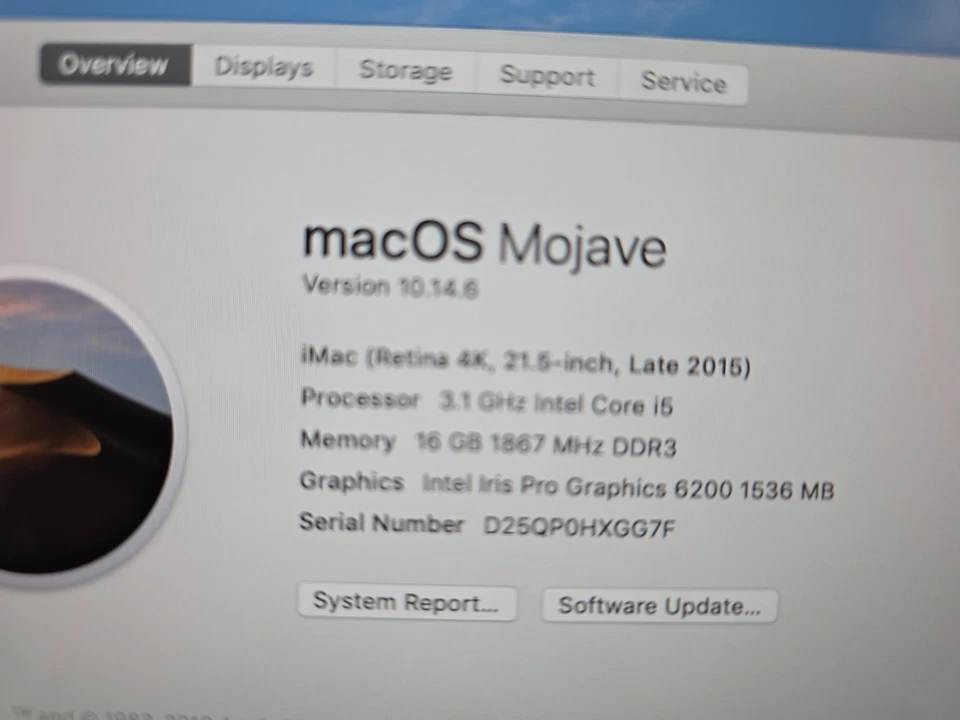 APPLE iMac Retina 4k 21.5 Late 2015 3.1GHz Quad-Core i5 16GB RAM 256GB SSD - Image 2 of 4