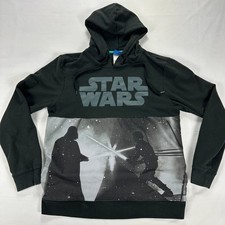 Star Wars Darth Vader Luke Skywalker Graphic Hoodie Mens Size L Black