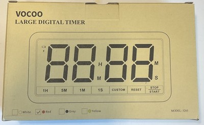 Vocoo Large Digital Timer Red  New