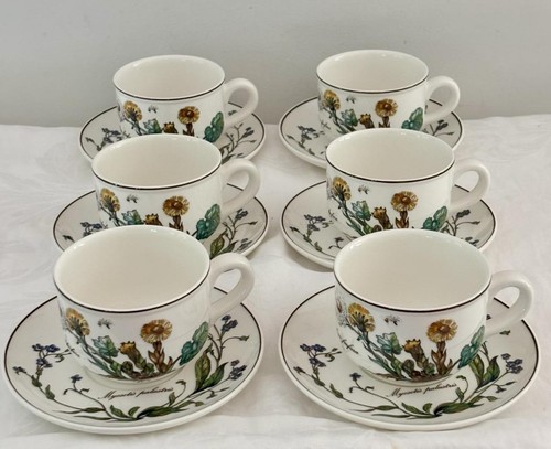 6er Set Villeroy & Boch Botanica Tasse & Untertasse Sets Tussilago + Myosotis alle sehr gut - Bild 2 von 8