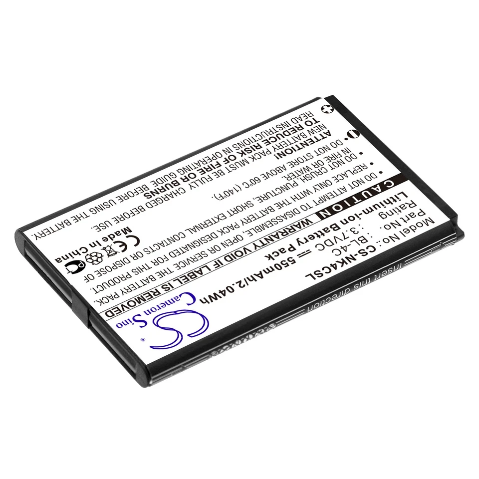 Battery for Nokia 6100 6300 Olympia Vox Color 2159 Myphone BL-4C MP-S-A2 550mAh - Image 2 of 4