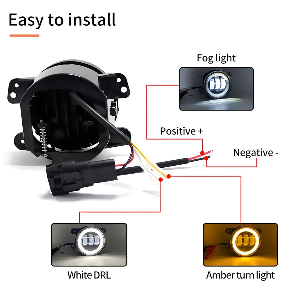 Combo faros LED giratorios de 7" + luces antiniebla lámpara para Jeep Wrangler JK 2007-2018 Foto 3 de 4