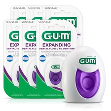 Expanding Dental Floss - Waxed Woven - 1 Count Pack of 6 , White