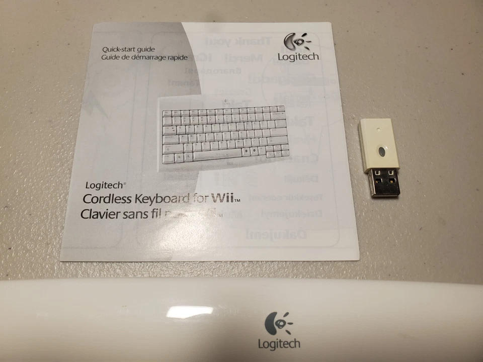 Беспроводная беспроводная клавиатура Nintendo Wii Logitech с ключом бесплатная быстрая доставка! - Изображение 4 из 4