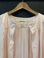 Vintage Shadowline Pink Peignoir Size S Sheer Pink Roses Lace NWOT Grandmacore