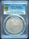 1899 S MORGAN SILVER DOLLAR PCGS GOLD LABEL XF DETAILS CLEANED