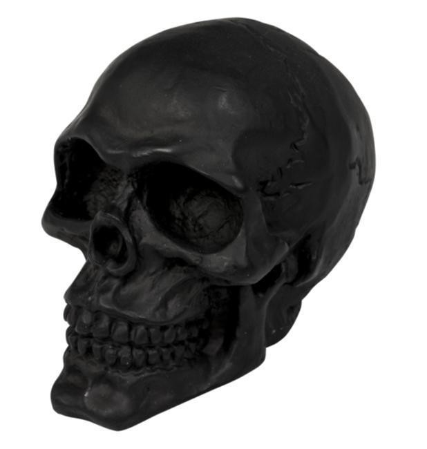 Cracked Skull Ornamental Statue for Fenders or Bonnet Mascot - Dull Black