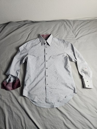 Robert Graham Button Up Hemd Herren Größe Medium Abstrakt Flip Manschette Preppy NEU