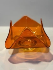 Mid Century Modern Viking Glass Amberina Handkerchief Bowl Excellent Condition
